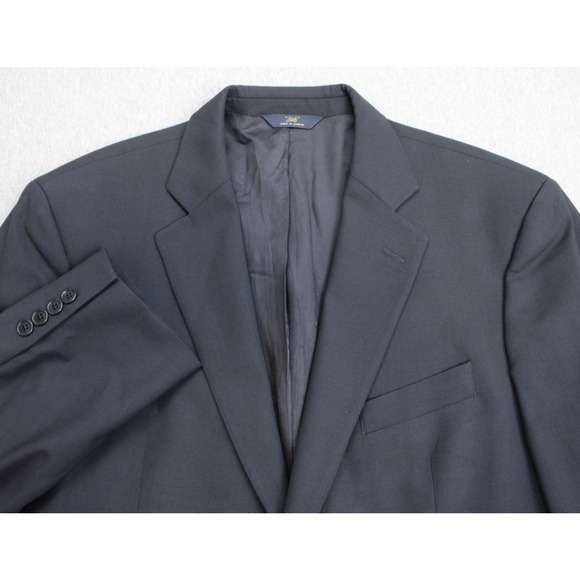 Brooks Brothers Blazer Mens 44L Navy Blue 346 Wool Blend Stretch 2 Buttons - Picture 1 of 12